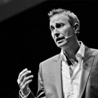 Richard Ells on a Skateboard